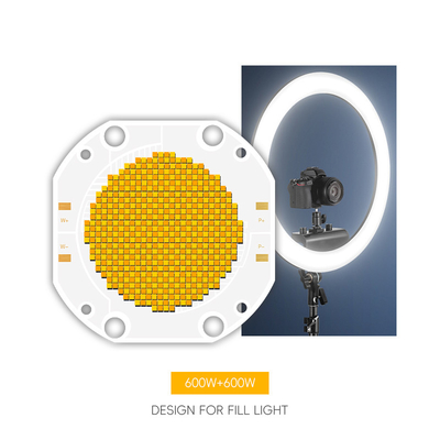 Fabrika fiyatı 75*75 60V 600W+600W Çift CCT LED COB Bi Color COB LED Chip Yüksek Güçlü COB LED