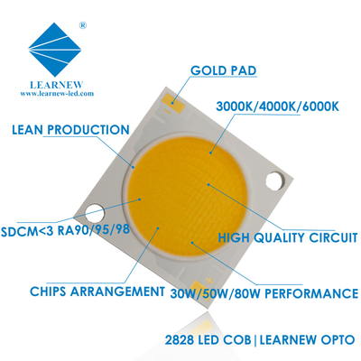 Yüksek Güçlü 30w 40w 50W 80W 2828 3838 CRI>95 Uzun Yaşam Süresi Renkli LED COB Çip LED Spotlight için