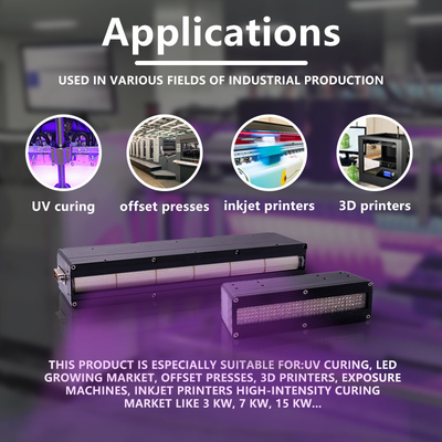 Su Soğutma Sistemi UV Kürleme Sistemi UV LED Kürleme Lambası Düz ​​Yataklı Mürekkep Püskürtmeli 3D Yazıcı Ofset Baskı Makinesi İçin Uygun