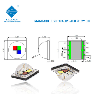 12W SMD5050 RGBW Çipler 350mA 620-630nm 520-530nm 460-470nm 3000K Sahne Işıkları İçin