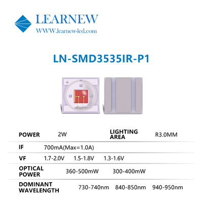 3535 2w 730nm 950nm IR LED Çipleri IR Serisi için Süper Güçlü Uzun Yaşam Süresi
