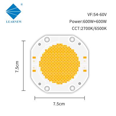 Cob Led Chip Dimmable Dual Color 7575 600w + 600w Yüksek Güç 54v 60v Yüksek Cri> 95