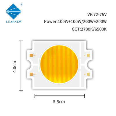 Yüksek Güçlü Cob Led Chip 4055 Bi Renkli Led Cob Chip 200w + 200w 2700-6500k 72-75v