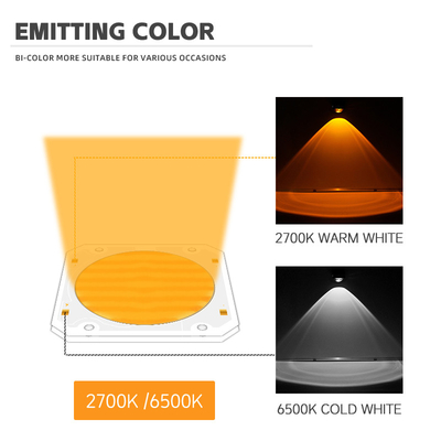 Yüksek Güçlü Bi Renkli 300W 6060 Flip Chip Özel Cob Led Chip Ticari Led Light Sahne Işığı