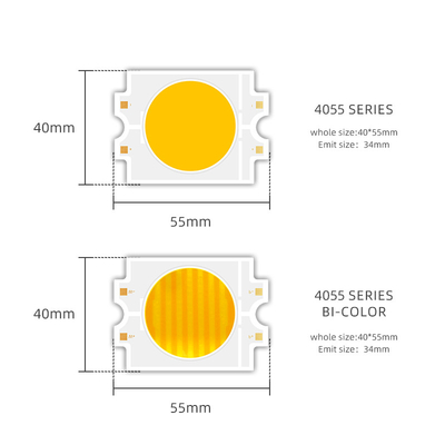 2700K+6500K 4055 CSP LED Cob Chip Düzenlenebilir Bi Renkli 100W 200W 300W COB LED Modülü CRI95
