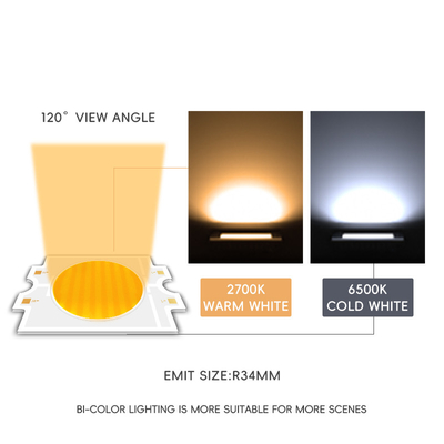 2700K+6500K 4055 CSP LED Cob Chip Düzenlenebilir Bi Renkli 100W 200W 300W COB LED Modülü CRI95
