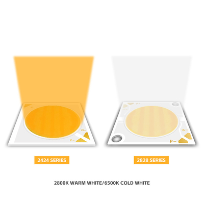 COB LED Çip 2800k / 6500k CCT Yüksek CRI RA95 COB LED Çipleri R21mm 40W+40W 100-110lm/w 1.1A Sahne lambaları için 36-38V