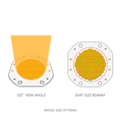 Fabrika fiyatı 75*75 60V 600W+600W Çift CCT LED COB Bi Color COB LED Chip Yüksek Güçlü COB LED