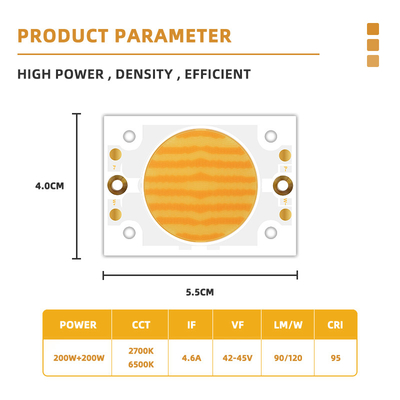 Fotoğrafçılık Işığı için Bi Color COB LED Çip 200W 4055 2700K/6500K