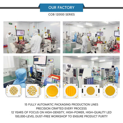 Profesyonel 1200W+1200W Çift-Isılı LED COB Çip 70-100lm/w 120*100mm, Fotoğraf Işığı için 2 Yıl Garantili