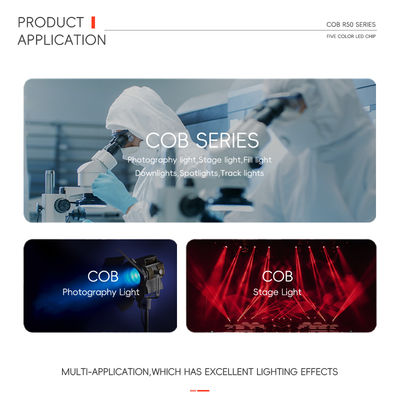 Yüksek Güç 300W 700W RGBW Yuvarlak 36mm 5'i 1 Arada Renkli 110LM/W Akıllı COB LED Çipi Film Işığı için