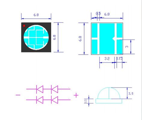 Fabrika Doğrudan Yüksek Güçlü UVA LED Çip SMD6868 365nm 385nm 395nm 10W UV LED Işığı UV Tıkamı ve 3D Yazıcı için