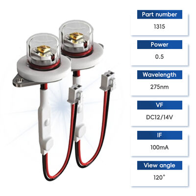 Yüksek verimlilik ECO Fiyat UV UV-C DC12V UVC 275nm LED Modülü 0.5W 40mA IP68 DC24V Su Hava Temizleyici 6-10mW