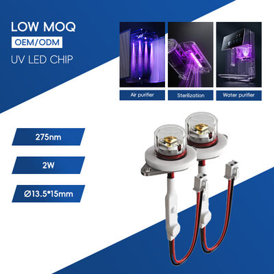 Yüksek verimlilik ECO Fiyat UV UV-C DC12V UVC 275nm LED Modülü 0.5W 40mA IP68 DC24V Su Hava Temizleyici 6-10mW