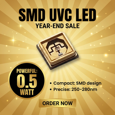 Sterilizasyon kürleme baskısında ve bilimsel enstrümantasyonda kullanılan ultraviyole ışık sağlamak üzere optimize edilmiş UV LED Çipleri