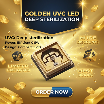 CRI 90 2 Yıllık Garanti Yüksek Güçlü UV Tıkanma ve Sterilizasyon LED Çip 120 Görünüm Açısı SMD3535 UVA 0.5W 265nm UV Led