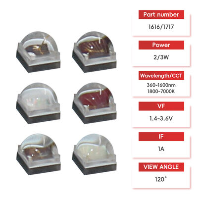 LEARNEW Yüksek Güçlü LED Çip 2W 3W ALN Bakırlama Geniş Spektrum 1800K-700K 120 Görme açısı 2.8-3.4V Özelleştirilebilir Renk